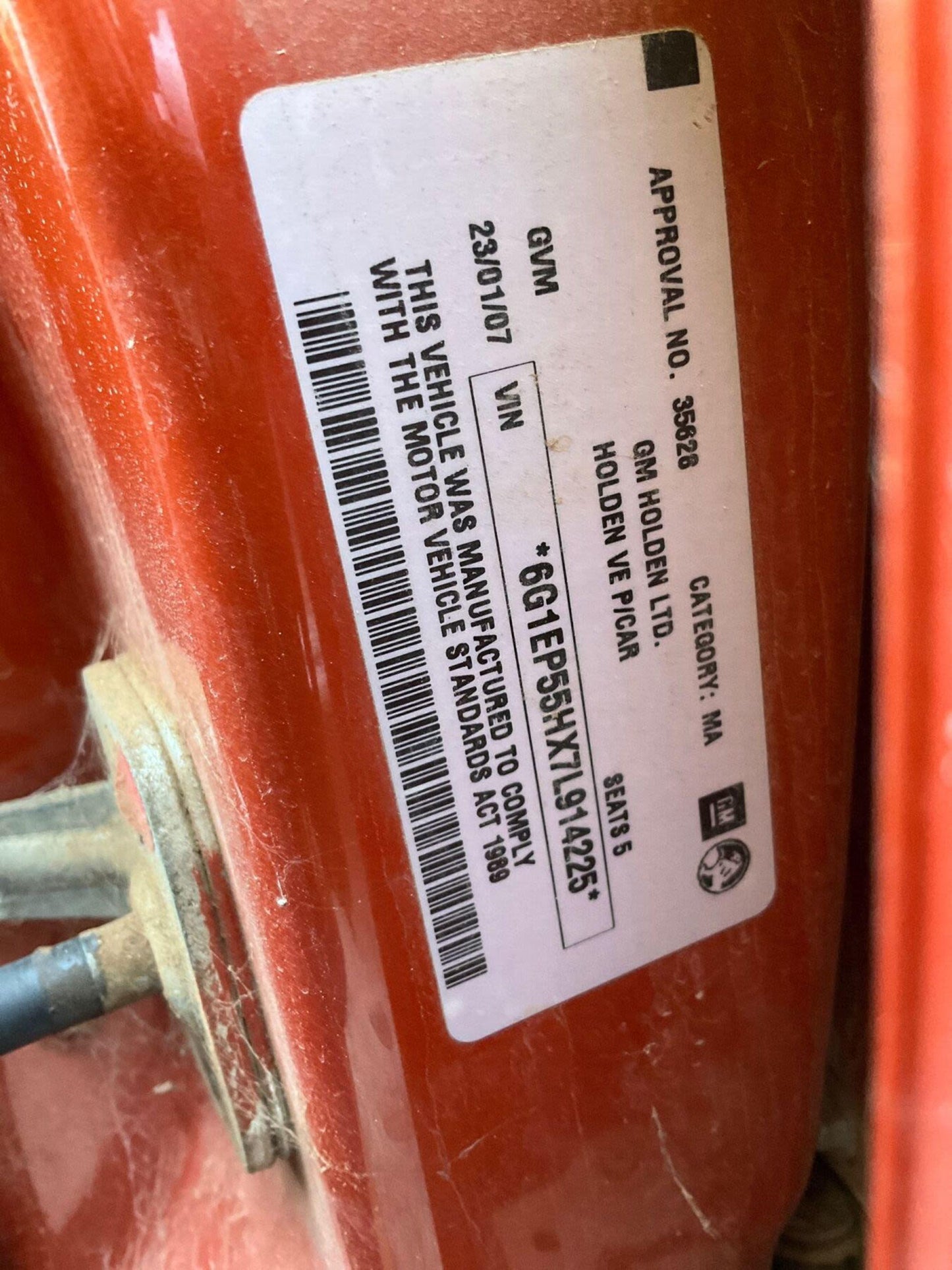 2006 - 2010 Holden Commodore SS VE Orange