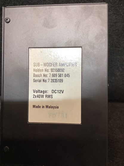 2007 Holden Calais VE 6G1EX55768L940846 Amplifier/Subwoofer Unit 92158092