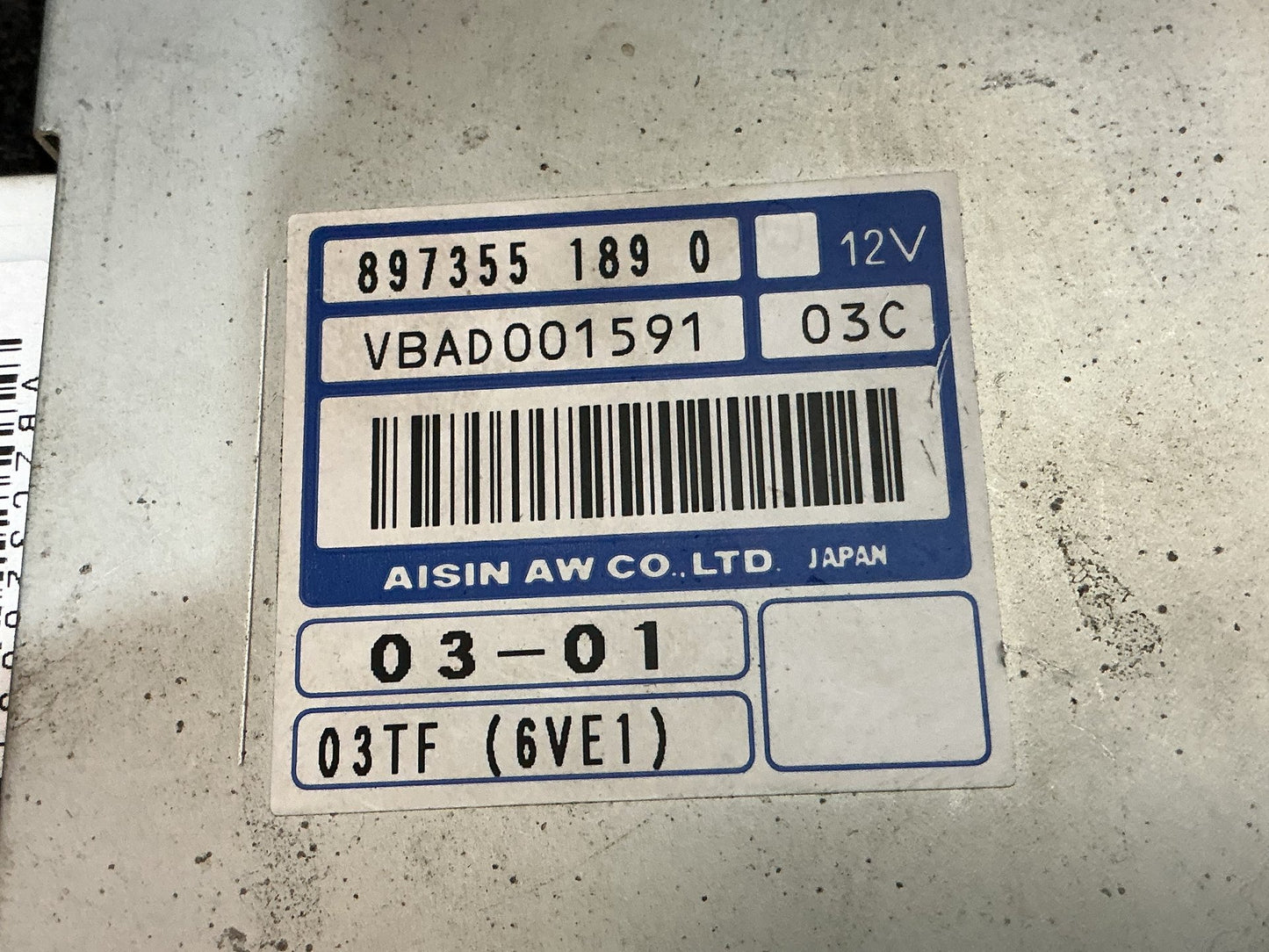 2003 Holden Rodeo RA Transmission ECU 8973551890