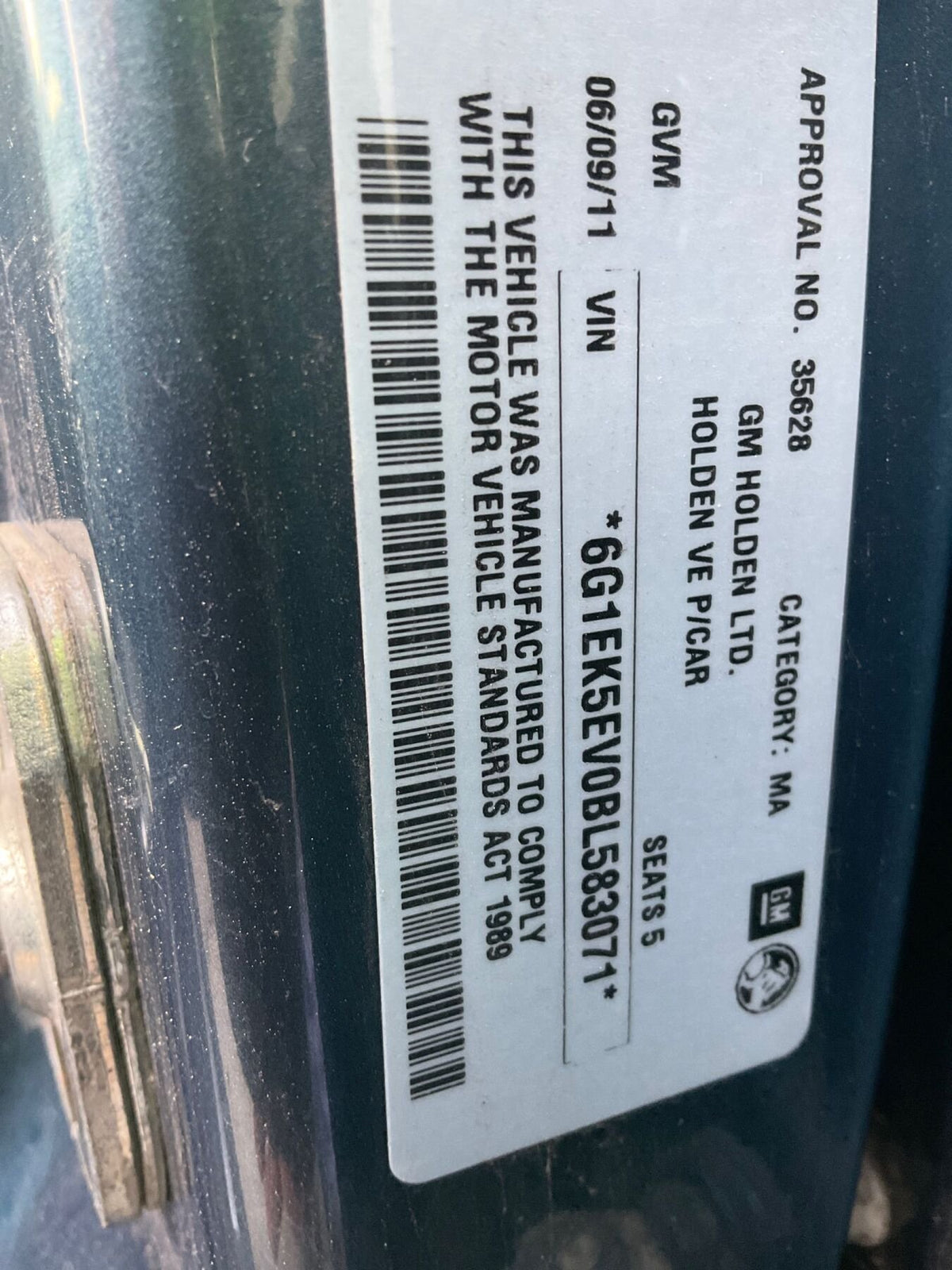 2011 Holden Commodore Transmission 24245034