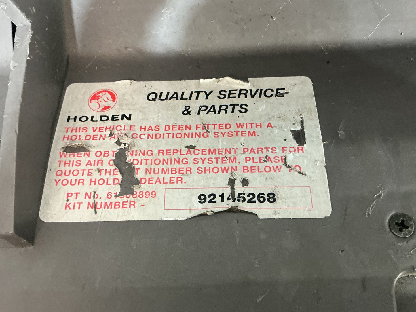 2003 Holden Rodeo RA Glove Box Lid 92145268