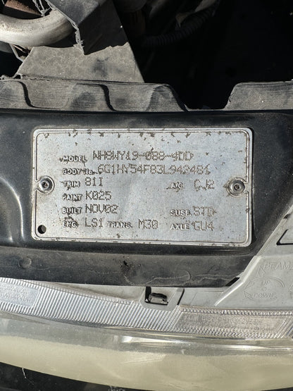 2002 Holden Statesman WH Complete Interior